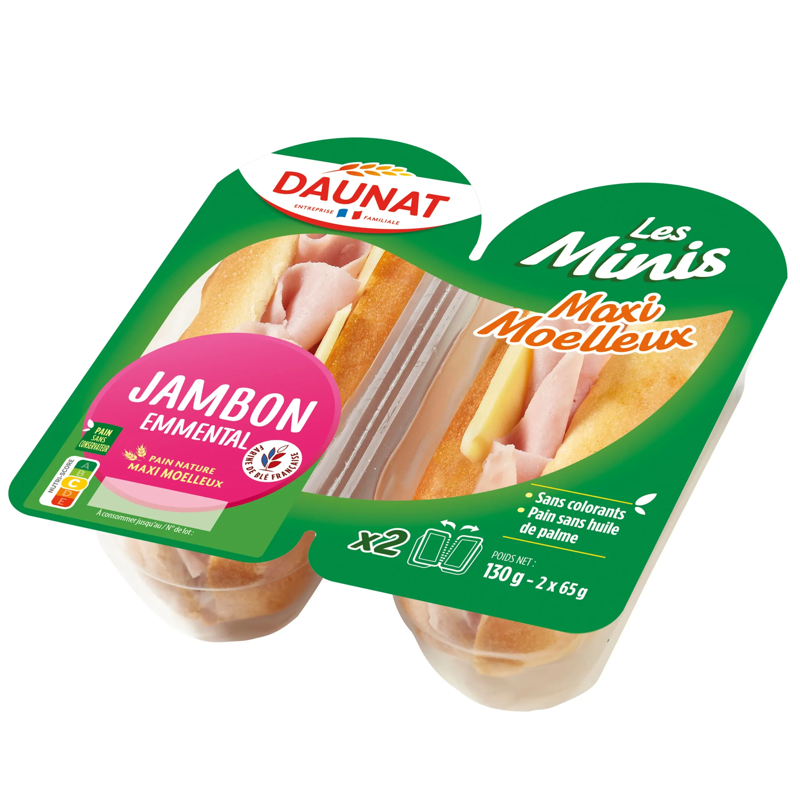 Minis sandwichs Jambon Emmental Daunat