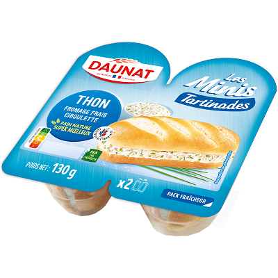 MINIS TARTINADES THON FROMAGE FRAIS CIBOULETTE DAUNAT