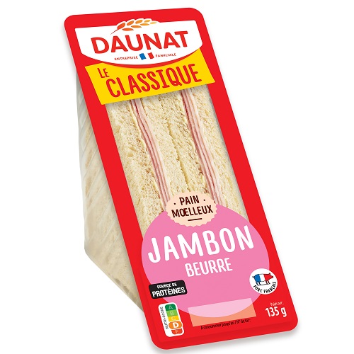 LE CLUB CLASSIQUE JAMBON BEURRE 135G Daunat