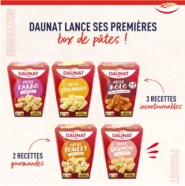 Notre gamme de box de pâtes à réchauffer Daunat