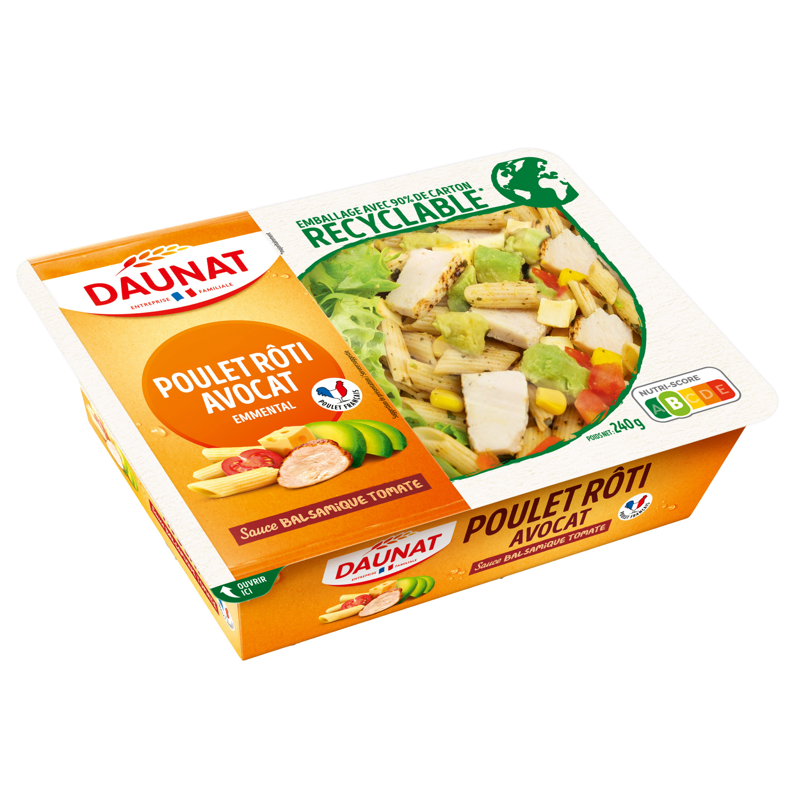 8524 SALADE POULET ROTI AVOCAT EMMENTAL 240G 3367651009354