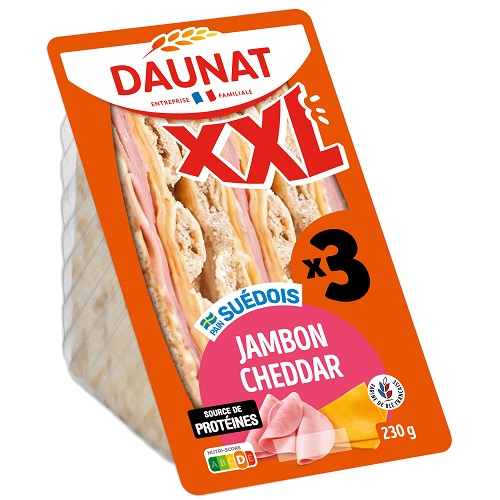 TRIANGLE XXL SUEDOIS JAMBON CHEDDAR SALADE 230G Daunat