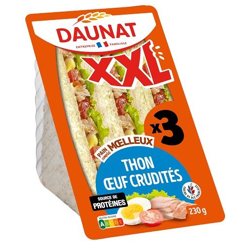 TRIANGLE XXL THON OEUFS CRUDITES 230G Daunat