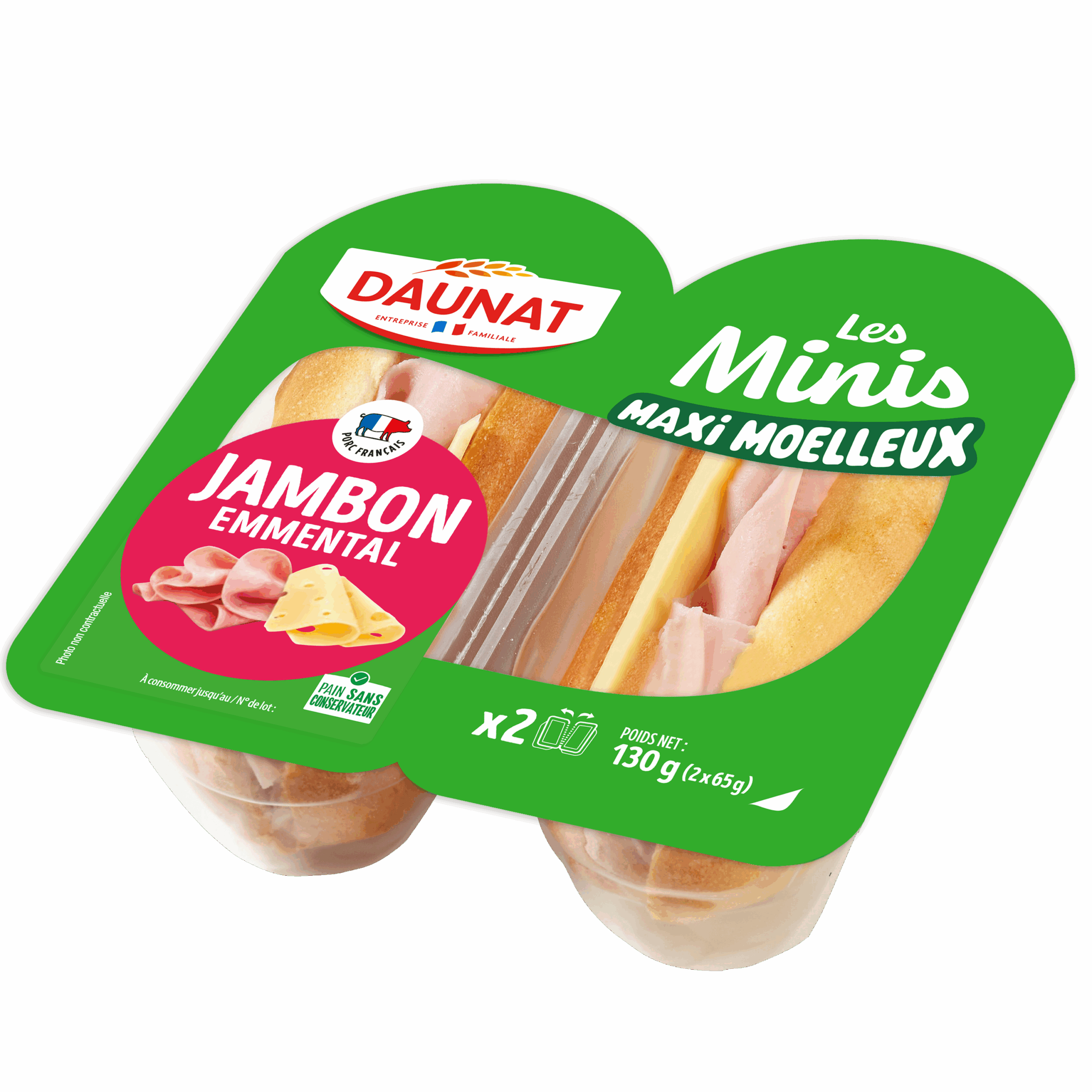 MINIS MOELLEUX JAMBON EMMENTAL 130G 3367651001884